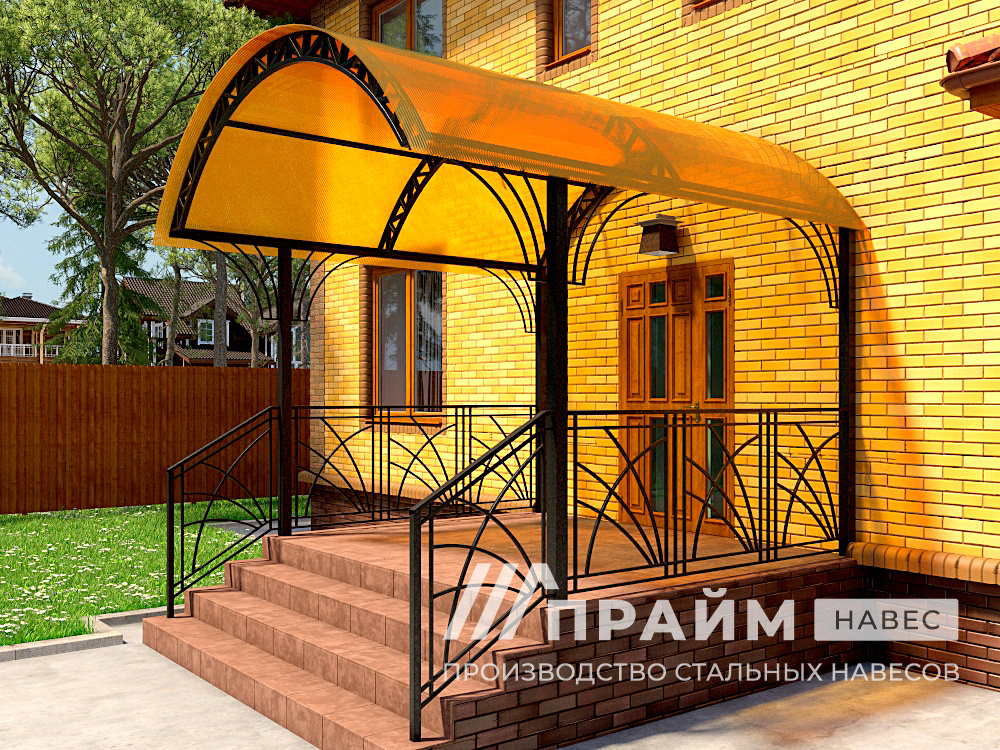 Навес над крыльцом частного дома фото