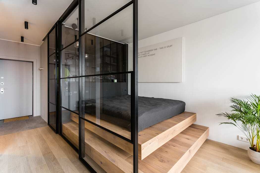 Перегородки в спальню раздвижные для дома LOFT №9