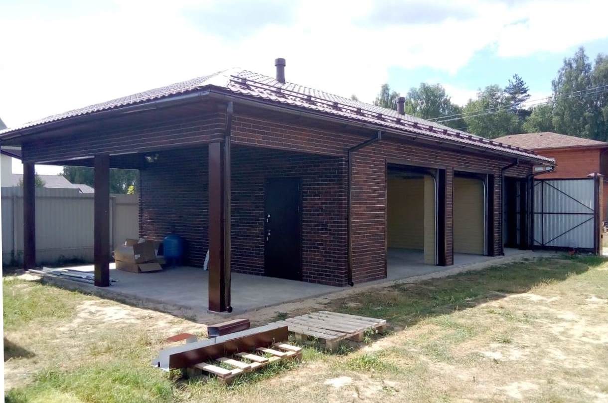 Гараж с навесом фото