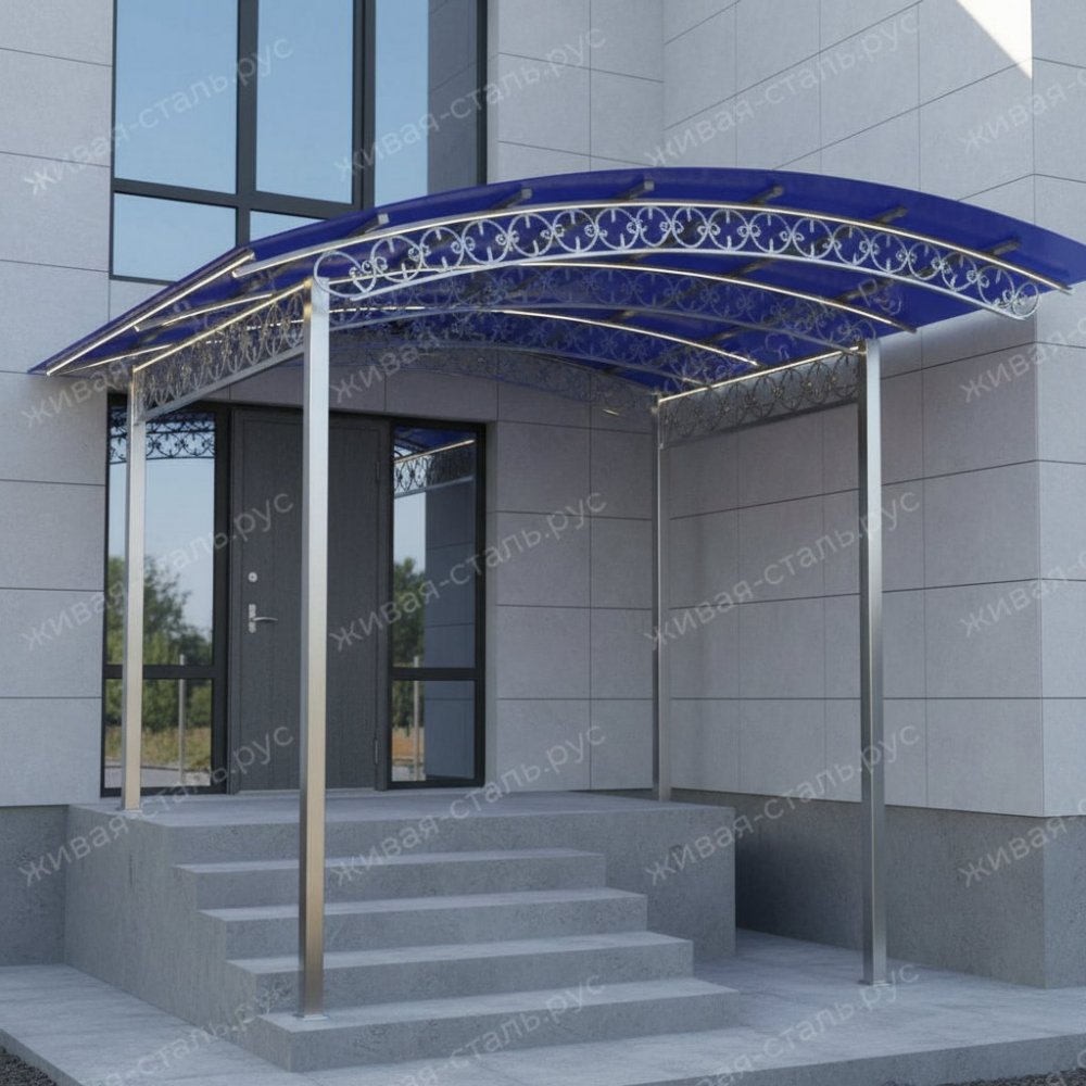 Крыльцо дома навес поликарбоната
