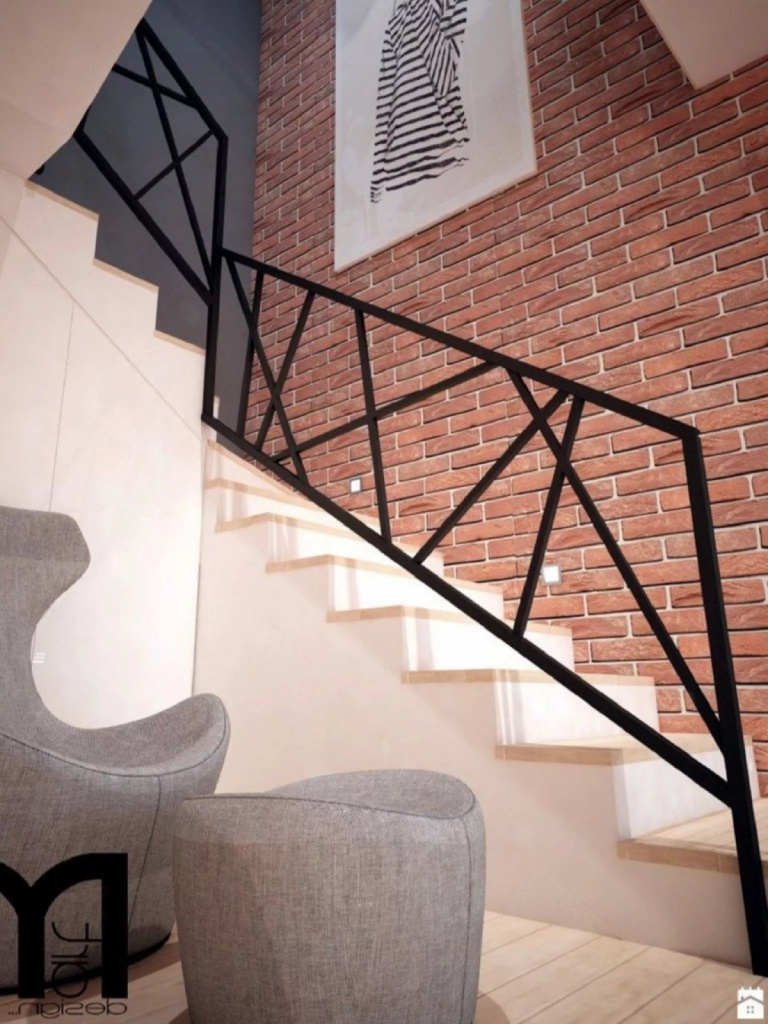 Перила для лестницы из металла в стиле лофт фото