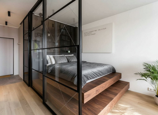 Перегородки в спальню раздвижные для дома LOFT №9