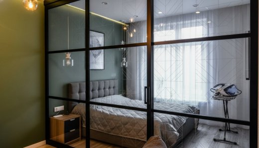 Перегородки в спальню раздвижные для дома LOFT №11