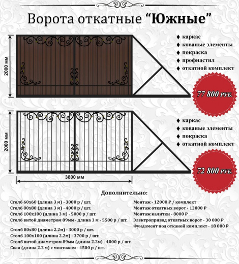Ворота откатные Южные