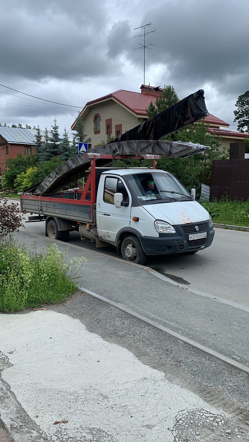 Навес арочный 9х12 на четырех столбах