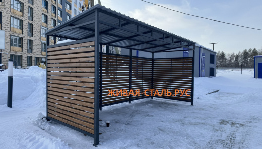 Контейнерная площадка метал и дерево №1